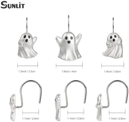 Sunlit Ghost Shower Curtain Hooks, Home Decorative Shower Curtain Rings - Image 2