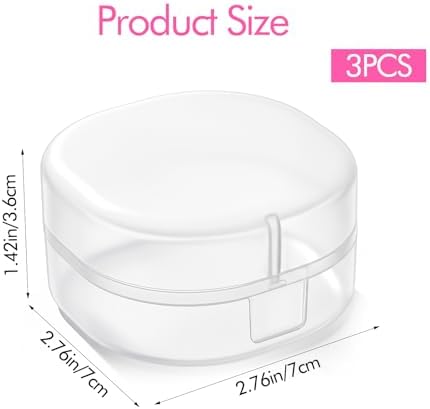 3 Pcs Cosmetic Cotton Pad Holder, Portable Plastic Mini Containers - Image 2