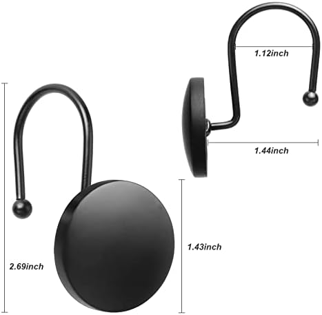 Round Button Resin Shower Curtain Hooks Set of 12 Decorative Shower Curtain - Image 5