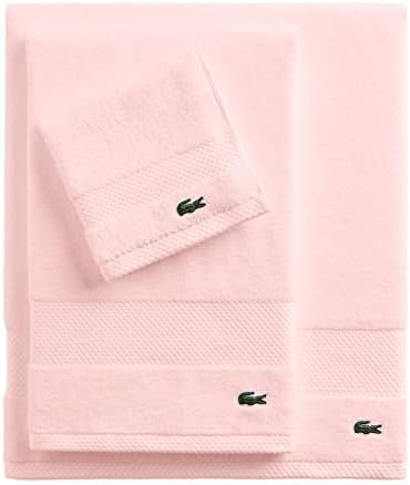 Lacoste Heritage 100% Supima Cotton Hand Towel 16" x 30", Light Pink | Highly - Image 3