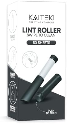 Portable Lint Roller with 100 Sticky Sheets, Mini Pet Hair Remover, Lint Roller by KAITEKI