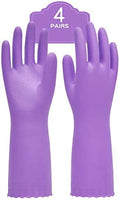 PACIFIC PPE 4 Pairs Cleaning Gloves, Cotton Flocked Liner by PACIFICPPE