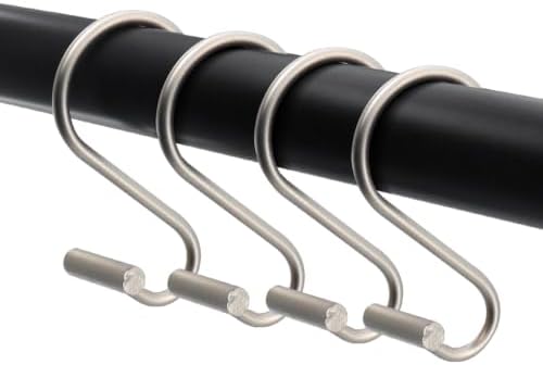 J&V TEXTILES Shower Curtain Hooks Rings, Rust Resistant Metal Double Glide by JVTextiles