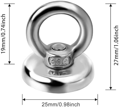 VNDUEEY Magnetic Hooks Heavy Duty 20 Pack, 60 lbs Pulling Force Rare Earth - Image 2