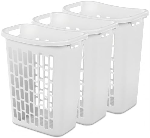 3-Pack Tall & Slim Open Rectangular Plastic Laundry Hamper by Unknown