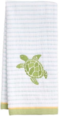 Ritz 2-Piece Cotton Velour Bathroom Hand Towel Set, Embroidered Sea Turtle by RITZ