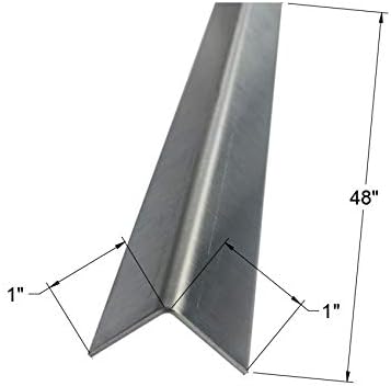 Brushed 304 Stainless Steel Corner Guards, 48" Wall Protectors, 20ga & 16ga, Available in 1/2" to 4", Multi-Pack Options (1, 2, 5, or 10) (2, 1 x 1, 16ga, No Hug Edges)