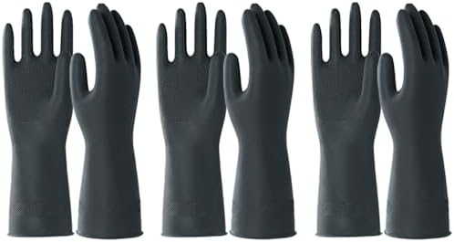 North Tower Dishwashing Rubber Gloves, Reusable Latex, 3 Pairs by GOLVESHELPYOUIMPROVELIFE