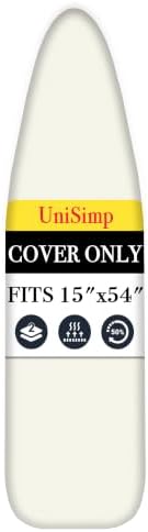 UniSimp Ironing Board Cover and Pad 15"x54" Extra Thick Natural Cotton by UniSimp