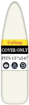 UniSimp Ironing Board Cover and Pad 15"x54" Extra Thick Natural Cotton by UniSimp
