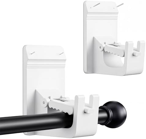 Universal Heavy Duty Curtain Rod Brackets, No Drill Curtain Rod Brackets by CTBOM