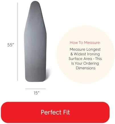 TIVIT Ironing Board Cover 15 x 55” – Made in Italy, Alumitek PRO Heat-Reflective - Image 4