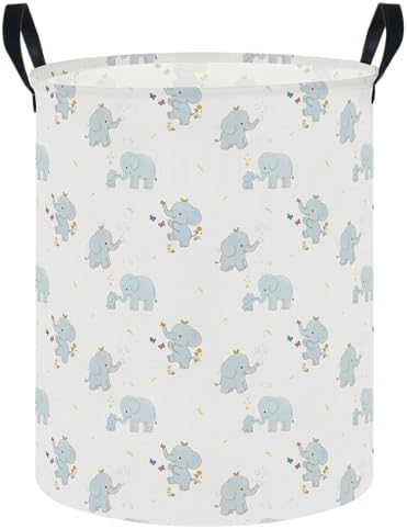 Waterproof Laundry Hamper, Joyful Elephant by NTAOHAMPER