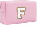 Initial Makeup Bag for Women Gifts, PU Leather Cosmetic Pouch by SxoSyo