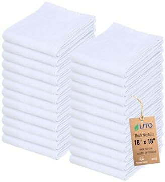 Thick Cotton Napkins – Flour Sack Napkin by LITOLinenandTowel