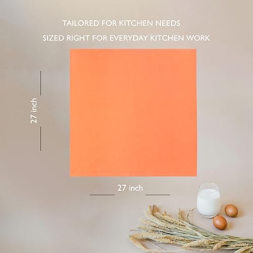 Urban Villa Kitchen Towels Cotton Dish Towels 27”x27” Orange - Image 4