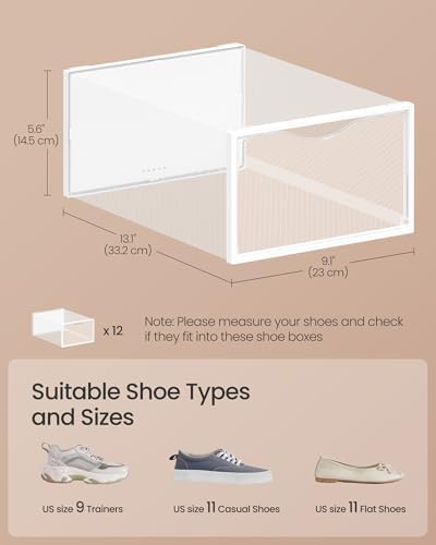 SONGMICS Shoe Boxes, Stackable Sneaker Containers - Image 2