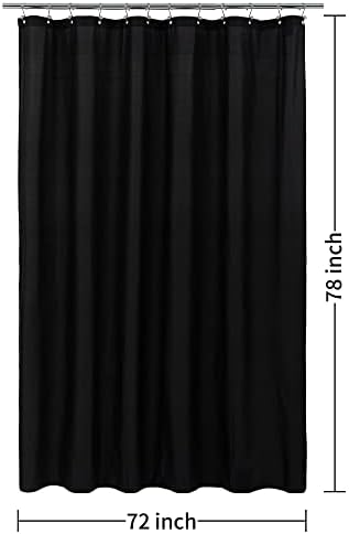ALYVIA SPRING 72x78 Long Waterproof Fabric Shower Curtain or Liner Black - Image 7