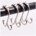 J&V TEXTILES Shower Curtain Hooks Rings, Rust Resistant Metal Double Glide by JVTextiles