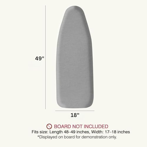 UniSimp Ironing Board Cover and Pad 18"x49" Extra Thick Natural Cotton - Image 2