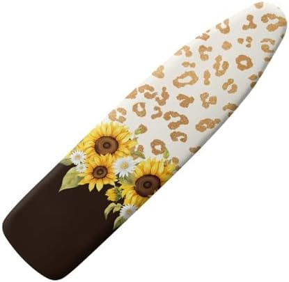 GLENLCWE Sunflower Leopard Print Ironing Board Cover, 54x15 inches, Floral Iron by GLENLCWE