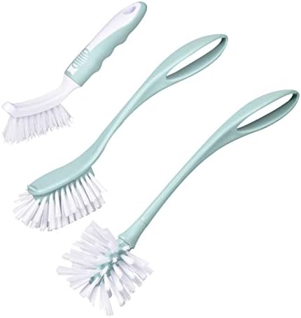 Dish Brush with Handle, Kitchen Deep Cleaning Dish Scrub Brush, 3 Pieces by Perastra