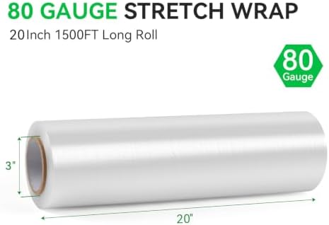 20in Stretch Wrap Roll, Heavy Duty 1500ft Shrink Wrap, Pallet Wrap 4 Pack - Image 7