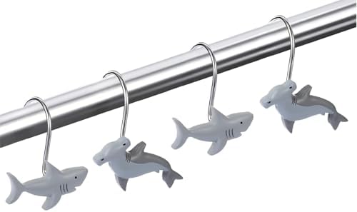 12pcs Shark Shower Curtain Hooks Decorative Shower Curtain Hangers Cute by Unknown