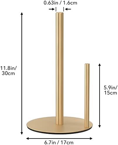 Paper Towel Holder Gold Stainless Steel Kitchen Countertop Roll Organizer - Image 5