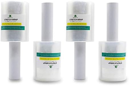 BOMEI PACK 4Pack Industrial Mini Clear Stretch Wrap by BOMEIPACK