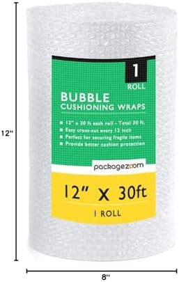 12 inch x 30 ft Bubble Cushioning Wrap, Perforated Every 12" Protective Packing - Image 6