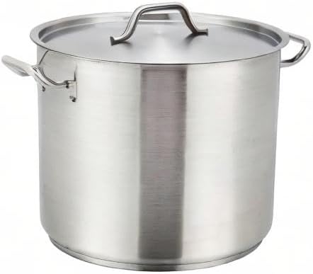 Winware SST-40 Stainless Steel 40 Quart Stock Pot with Cover