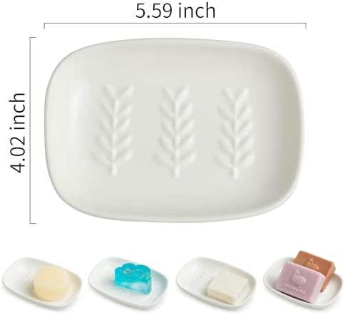 Miamolo Soap Dish Soap Holder Shower, Ceramic Soap Dishes - Image 5