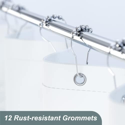 AmazerBath Shower Curtain Green, Washable Cloth Sage Green Shower Curtain Sets - Image 6