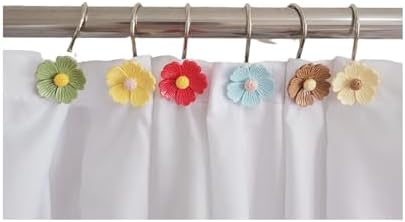 Two Fish Home Fashions Set of 12 Decorative Christmas Tree Resin Shower Curtain - Image 6