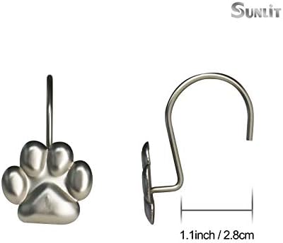 Sunlit Fashion Design Cute Paw Print Polished Shower Curtain Hooks - Image 2