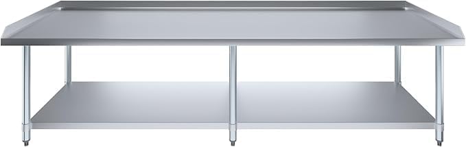 Stainless Steel Equipment Stand with Undershelf + Casters, Heavy Duty, Commercial Grade, NSF Certified (30" Width x 96" Length)