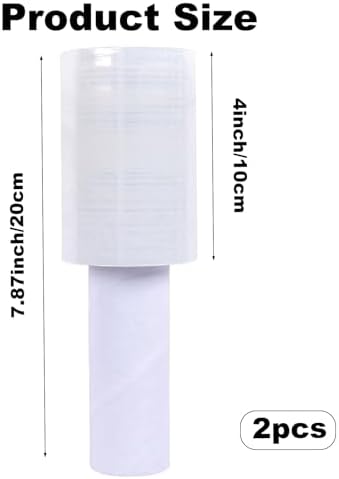 2Pcs Stretch Wrap Film Moving Wrapping Plastic Roll Shrink Wrap Roll - Image 2