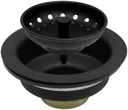 ZM Black Kitchen Sink Strainer Basket, Stainless Steel Drain Stopper by ZHUOMINPIPINGSANITARYWARE