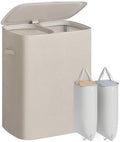 SONGMICS Laundry Hamper with Lid, 160L Double Laundry Basket, Steel Frame by SONGMICSbySONGMICSHOME
