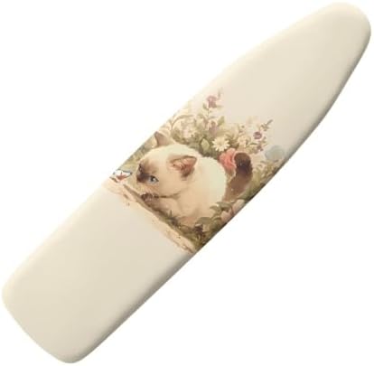 Kawaii Siamese Kitten Ironing Board Cover 54x15 inches, Cute Cat Beige by Daulesho