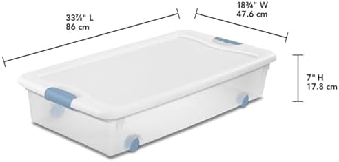 Sterilite 8-Pack Wheeled Latching Box, Plastic Under Bed Storage Bins - Image 2