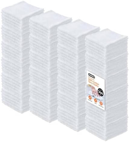 Superio Terry Cloth Rags White Washcloths 100% Cotton 12" Cleaning Cloths by Superio