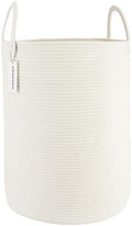 XUANGUO White Cotton Rope Laundry Basket Hamper by XUANGUO