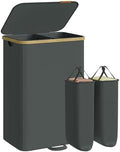 SONGMICS Laundry Hamper with Lid, 150L Laundry Basket，2 Compartments by Unknown