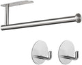 Paper Towel Holder with 2 Hooks-Under Cabinet Paper Towel Holder by Kinbery