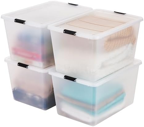 IRIS USA 4-Pack 55 Quart Clip Box by IRISUSA