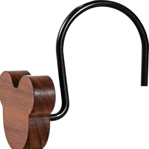 12-Piece Wood Mouse Shower Curtain Hooks by CTOHN