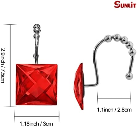 Sunlit Luxury Design Square Red Diamond Crystal Gem Bling - Image 2