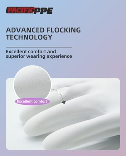 PACIFIC PPE 4 Pairs Reusable Dishwashing Cleaning Gloves, Cotton Liner - Image 3